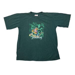 Disney VTG Y2K Tigger Center Graphic Tee T-Shirt Green Youth M Medium 7/8